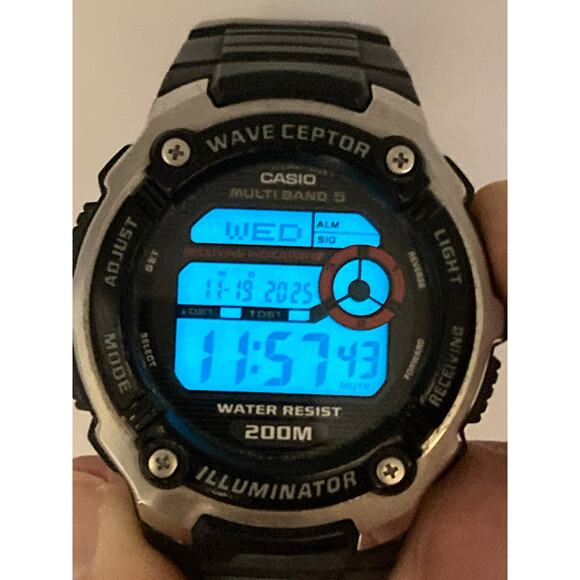 Wave Ceptor Casio Illuminator Multifunction Mens Watch 47mm Day Date Timer WR200 - Picture 4 of 10